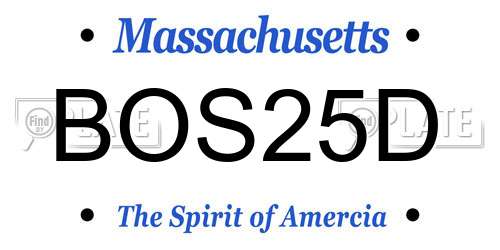 BOS25D Massachusetts License Plate