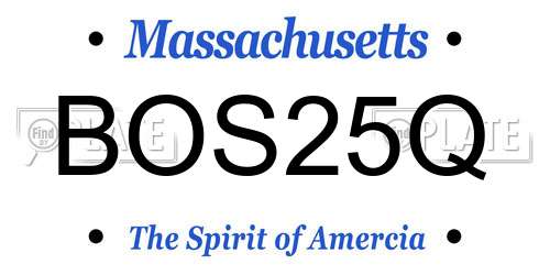 BOS25Q Massachusetts License Plate