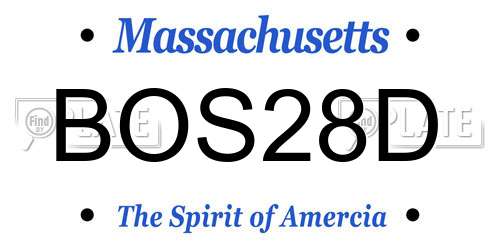 BOS28D Massachusetts License Plate