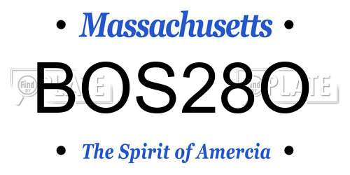 BOS28O Massachusetts License Plate
