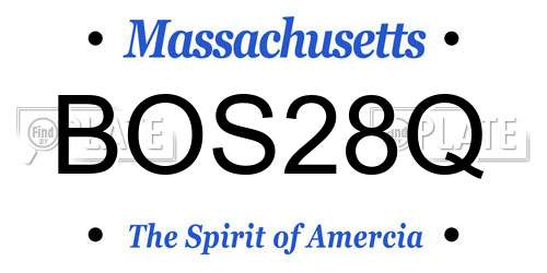 BOS28Q Massachusetts License Plate