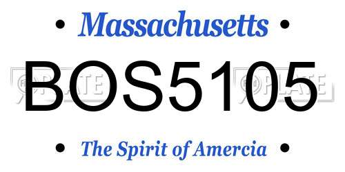 BOS5105 Massachusetts License Plate