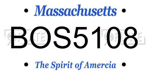 BOS5108 Massachusetts License Plate