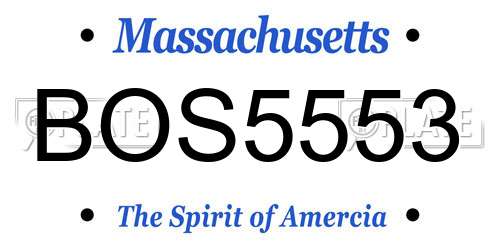 BOS5553 Massachusetts License Plate