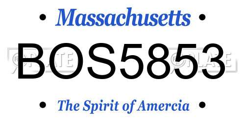BOS5853 Massachusetts License Plate