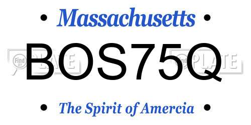 BOS75Q Massachusetts License Plate