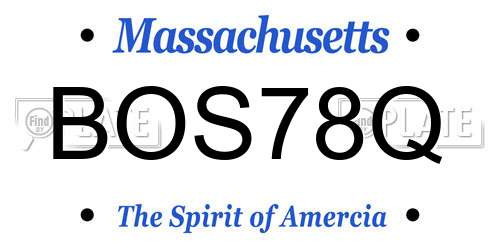 BOS78Q Massachusetts License Plate