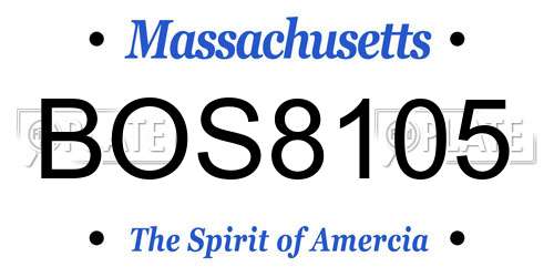 BOS8105 Massachusetts License Plate