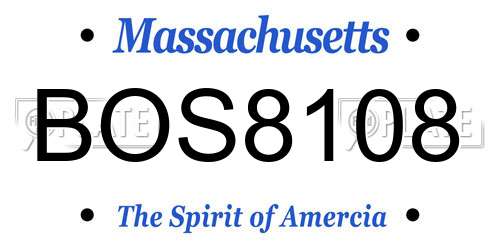 BOS8108 Massachusetts License Plate