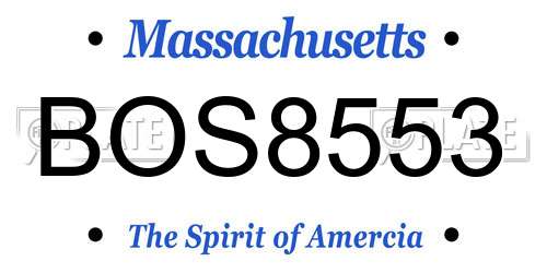 BOS8553 Massachusetts License Plate
