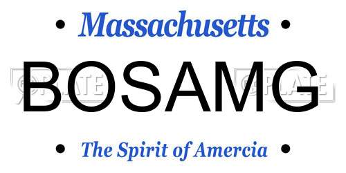 BOSAMG Massachusetts License Plate