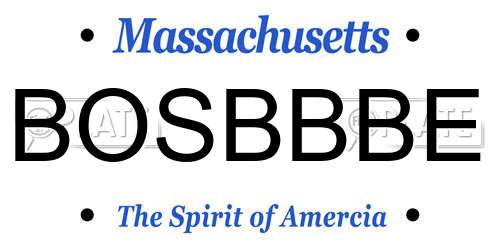 BOSBBBE Massachusetts License Plate