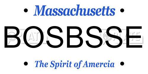 BOSBSSE Massachusetts License Plate