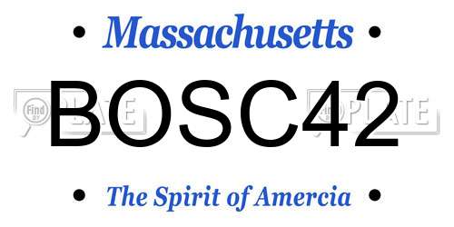 BOSC42 Massachusetts License Plate