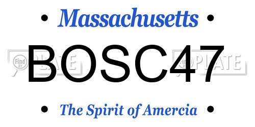 BOSC47 Massachusetts License Plate