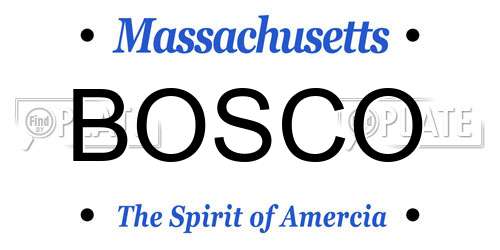 BOSCO Massachusetts License Plate