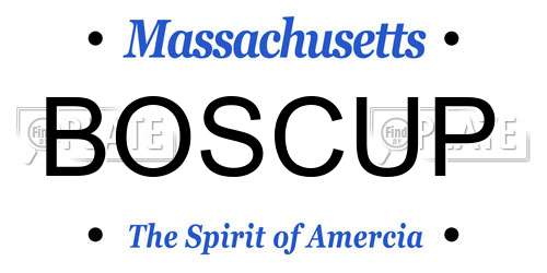 BOSCUP Massachusetts License Plate