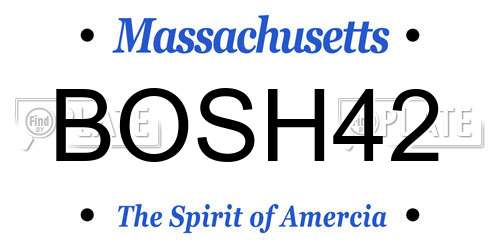 BOSH42 Massachusetts License Plate