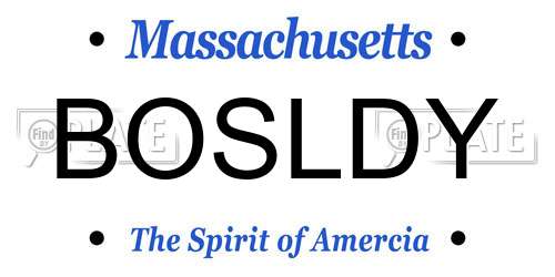 BOSLDY Massachusetts License Plate