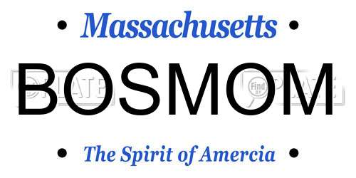 BOSMOM Massachusetts License Plate