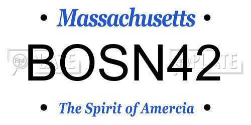 BOSN42 Massachusetts License Plate