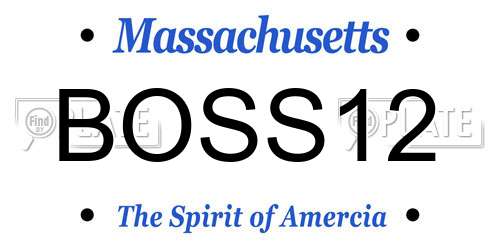 BOSS12 Massachusetts License Plate