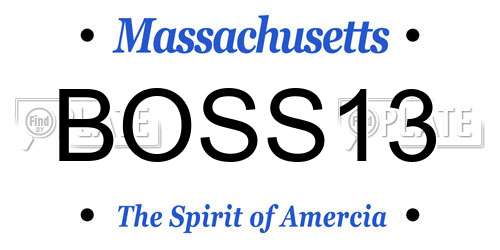 BOSS13 Massachusetts License Plate