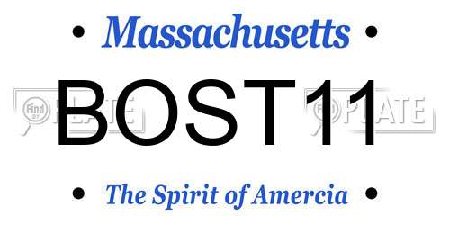 BOST11 Massachusetts License Plate