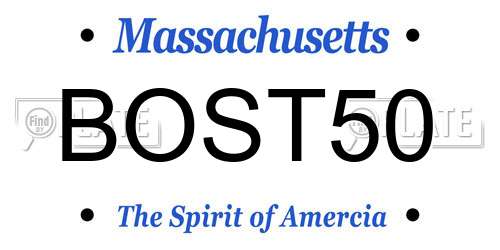 BOST50 Massachusetts License Plate