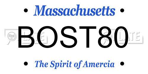 BOST80 Massachusetts License Plate