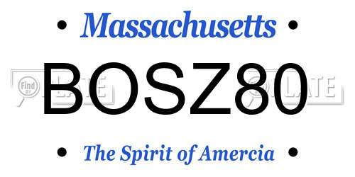 BOSZ80 Massachusetts License Plate