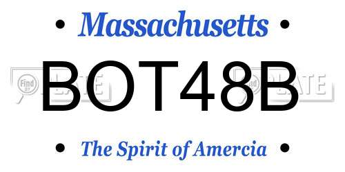 BOT48B Massachusetts License Plate