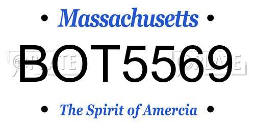BOT5569 Massachusetts License Plate