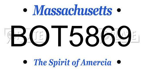 BOT5869 Massachusetts License Plate