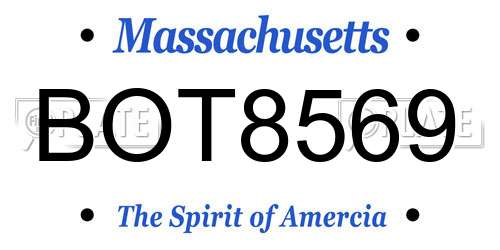 BOT8569 Massachusetts License Plate