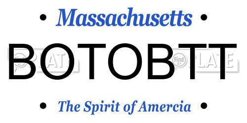 BOTOBTT Massachusetts License Plate