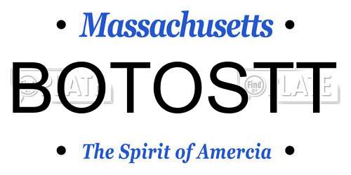 BOTOSTT Massachusetts License Plate