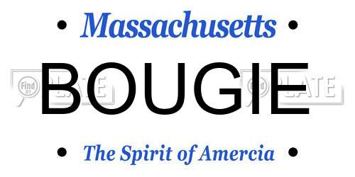 BOUGIE Massachusetts License Plate