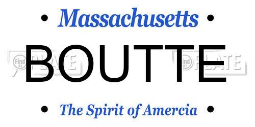 BOUTTE Massachusetts License Plate