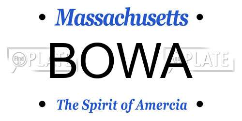 BOWA Massachusetts License Plate