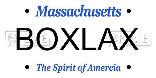 BOXLAX Massachusetts License Plate