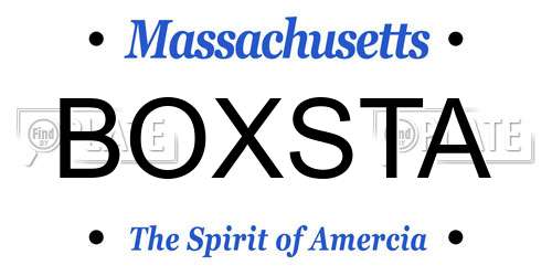 BOXSTA Massachusetts License Plate