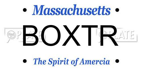 BOXTR Massachusetts License Plate