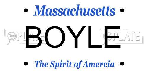 BOYLE Massachusetts License Plate