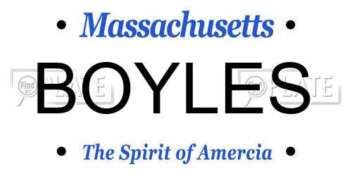 BOYLES Massachusetts License Plate