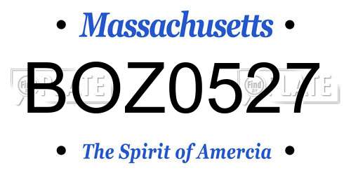 BOZ0527 Massachusetts License Plate