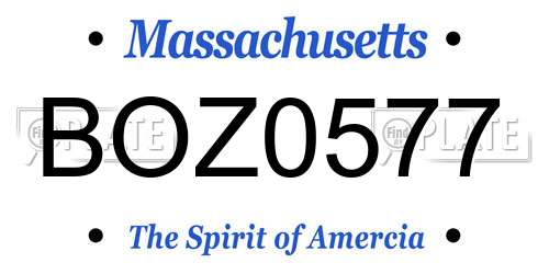 BOZ0577 Massachusetts License Plate