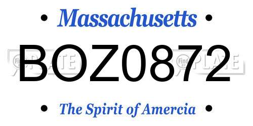 BOZ0872 Massachusetts License Plate