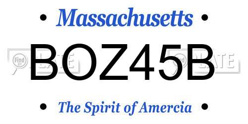 BOZ45B Massachusetts License Plate
