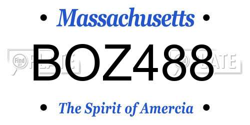 BOZ488 Massachusetts License Plate